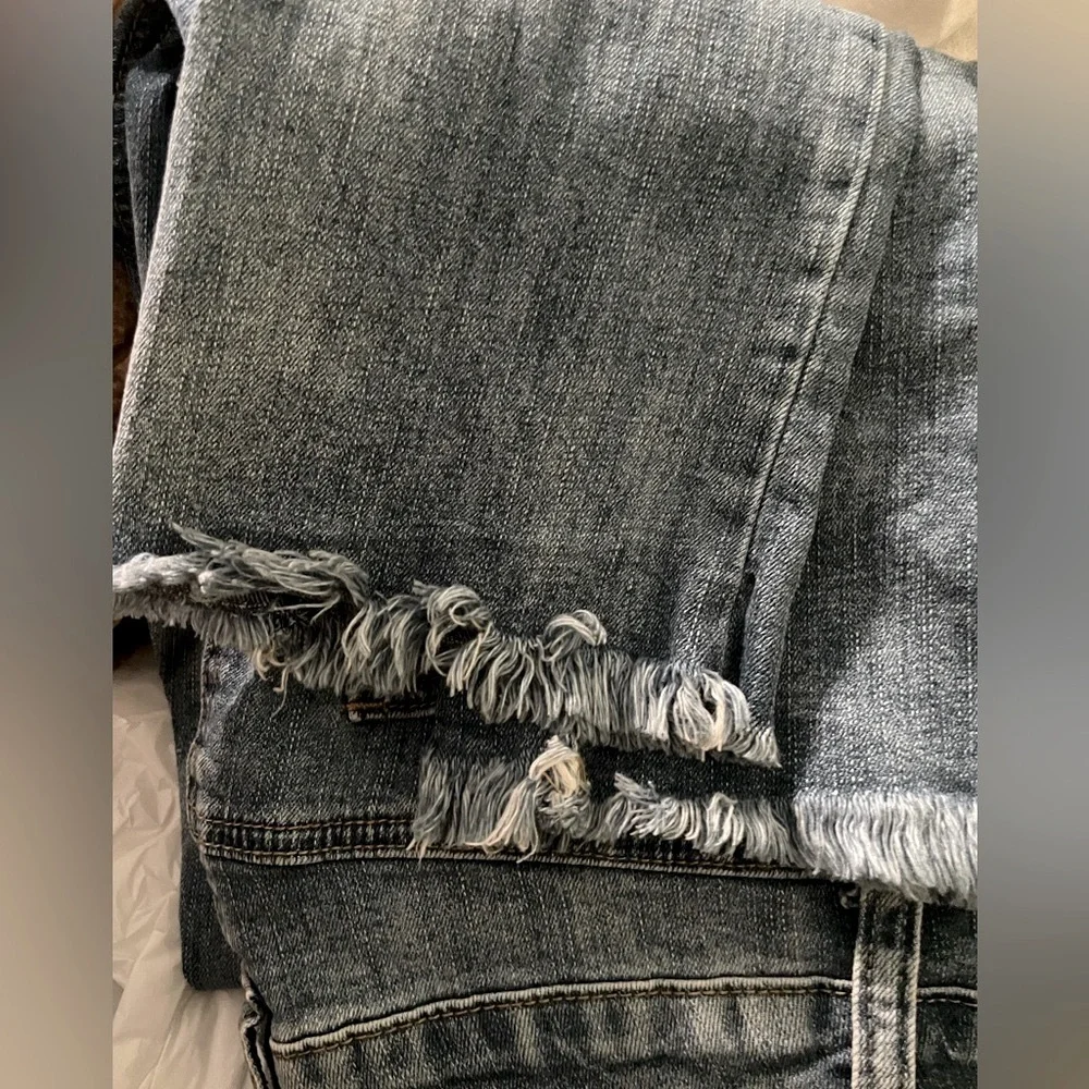 Sz 13 women BoomBoom jeans ripped un hemmed foot - Picture 5 of 5